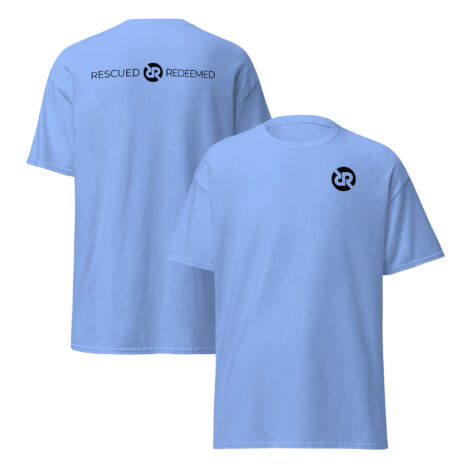 Classic Men's ‘Rescued and Redeemed’ Logo-Wear T-Shirt