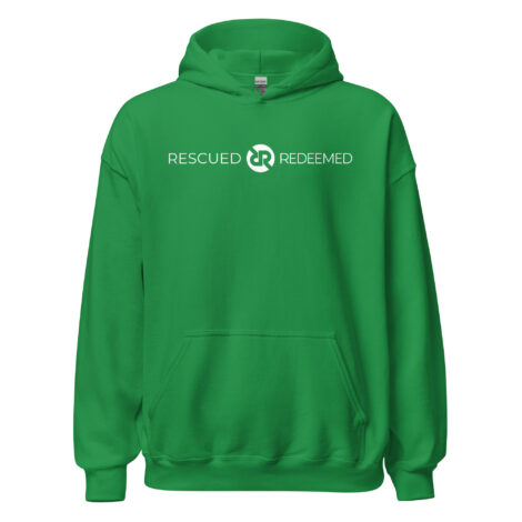 Classic Unisex ‘Rescued and Redeemed’ Logo-Wear Hoodie